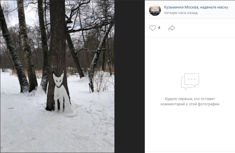 Фото дня: в Кузьминском лесу притаился белый лис